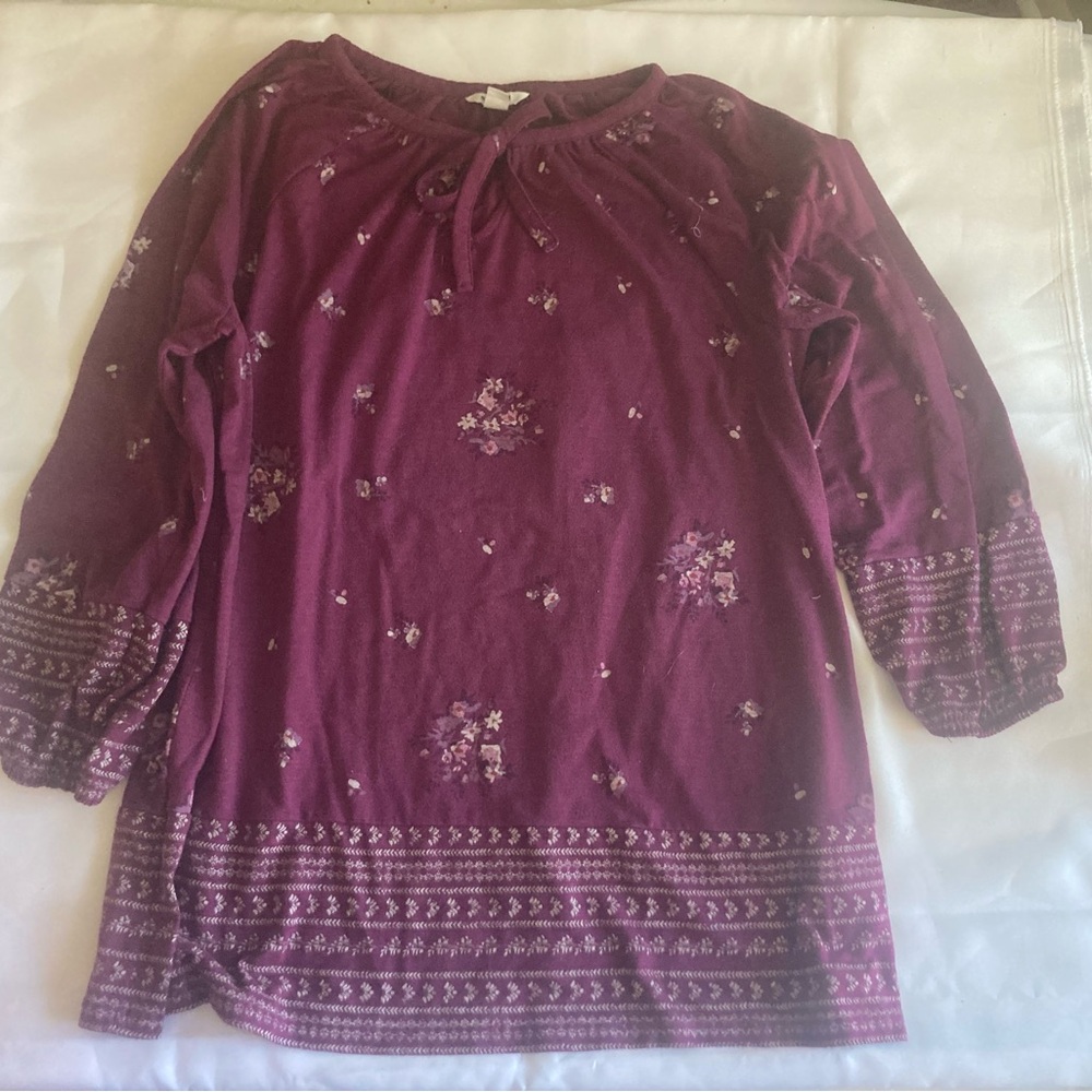Sonoma Plum Tied neckline Top